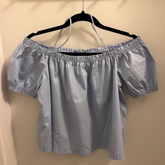 Off the Shoulder Poplin Top - Picture 2 of 6